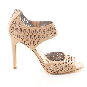 Sam Edelman Leather Alva High Heels Sandals Women 10 Cream/Tan/Nude Like NEW